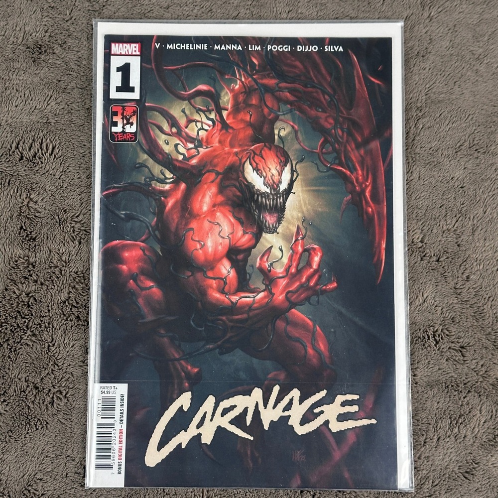 Carnage 1 Marvel Comics 2022 Kendrick Lim Cover 30 Years of Carnage 1st Issue